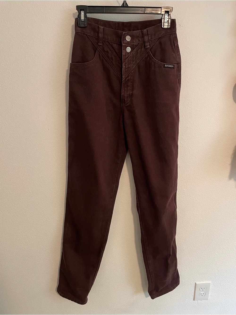 Rockies Vintage Women’s High-Rise Straight Jeans - Brown 100% Cotton